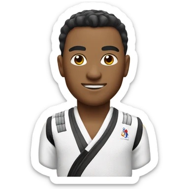 Man with Taekwondo uniform on sticker