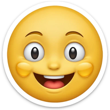 Emoji, yellow round laughing tilted head face with tears of fun sticker