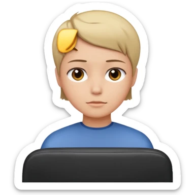 Back of head sitting on an office chair sticker