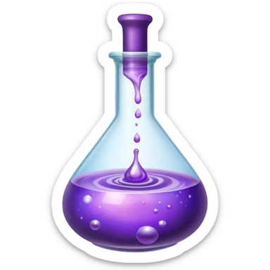 Purple Potion Bubbling in glass vial sticker