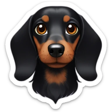 Black fire Wire-haired Dachshund face sticker