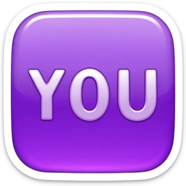 shiny purple text saying "YOU" sticker