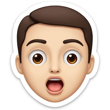 Cara con boca abierta y una ceja para arriba  sticker