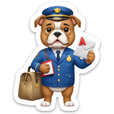 bulldog ingles adult mailman sticker