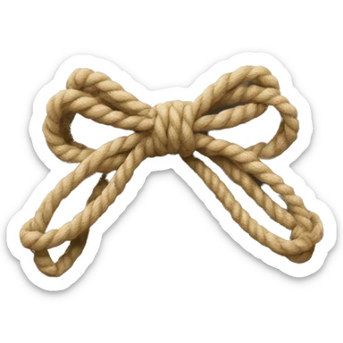 Bow made out of rope with two loops at the top and two strands at the bottom not in loops sticker