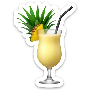 Piña colada cocktail glass  sticker