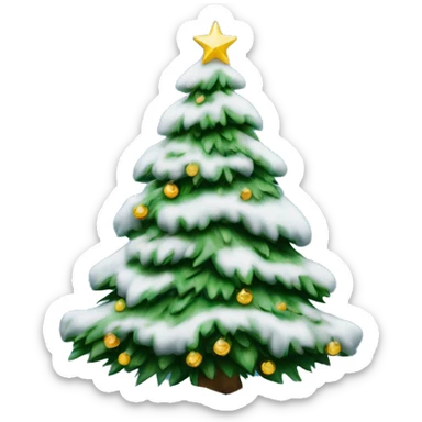 Christmastree with snow and blue dekoration  sticker