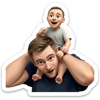 father and son joyfully bonding sticker