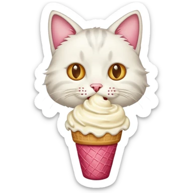 Un gato comiendo heladoo sticker