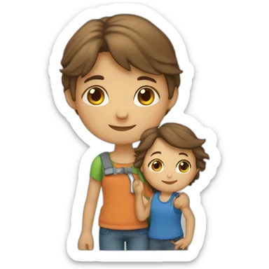 Une fille et un garçon qui se tiennent la main sticker