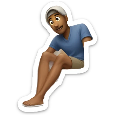 legs under pile of moving boxes sticker