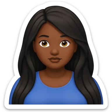 Una mujer gorda, pelo negro más o menos largo sticker