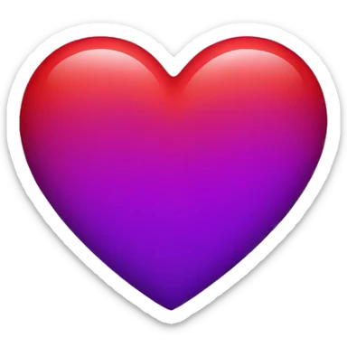 Red and purple colour combined heart emoji sticker