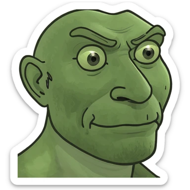 A man who’s head is out of a toilet  sticker