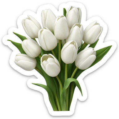 bouquet of white tulips sticker