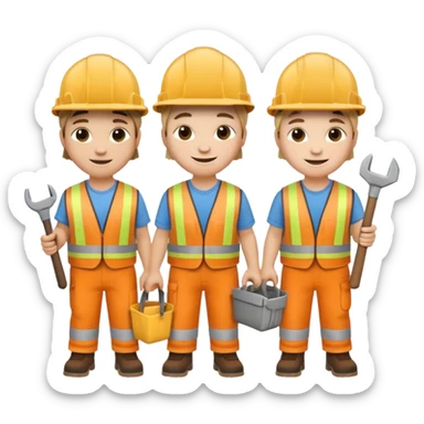 20 tiny construction workers sticker