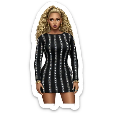 fashionable girl with jewelry sticker