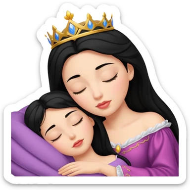 Спящие красотка с чёрными волосами  sticker