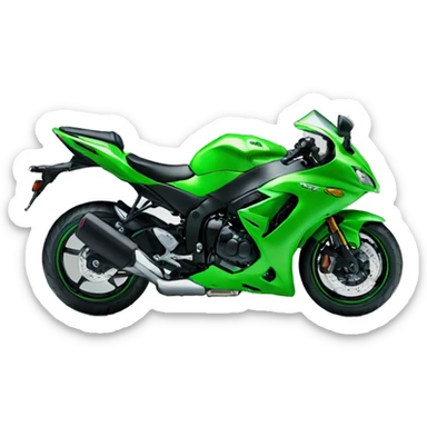 green kawasaki motorbike sticker