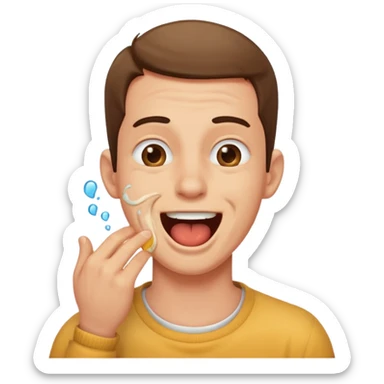 Guy choking himself laughing sticker