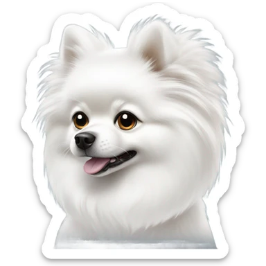 White Pomeranian with black spots sticker