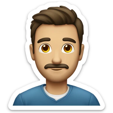 Hombre moreno con libros sin gafas sticker