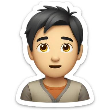 asian boy looking confused  sticker