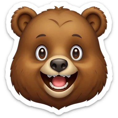 Bear smiling sticker