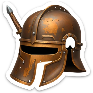 Rusted warrior helmet sticker