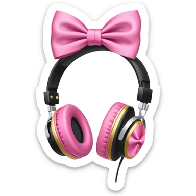 headphones with bow sticker
