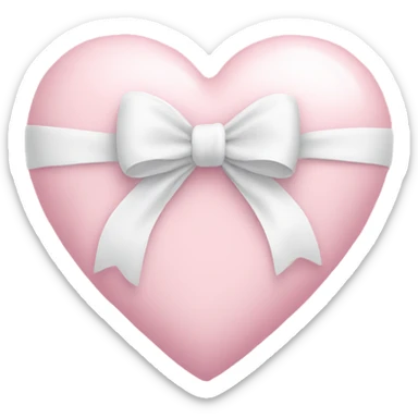 Pastel pink heart with white bow sticker