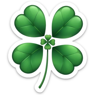 Black four leaf clover sticker