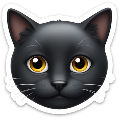 fluffy black cat with white spot on nose sticker