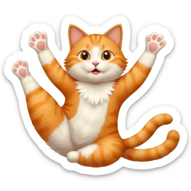 Funny Cat with feet in the air sticker