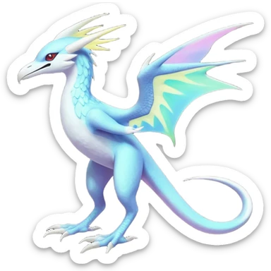 Bioluminescent translucent luminescent diaphanousColorful scaly flurry iridescent shiny bioluminescent translucent luminescent neon pastel bright pale Latias-Sergal-Vernid-Silvally-Renamon-Zeraora-Bastet-Fakémon-hybrid-fusion-creature, full body sticker