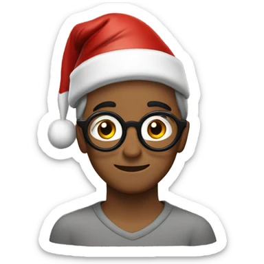 harry potter wearing a santa hat  sticker