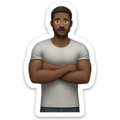 man clenching his chest sticker