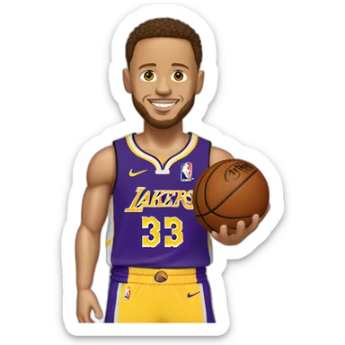 steph curry in lakers jersey sticker