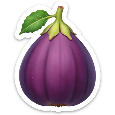 fig fruit emoji, simple and recognizable sticker