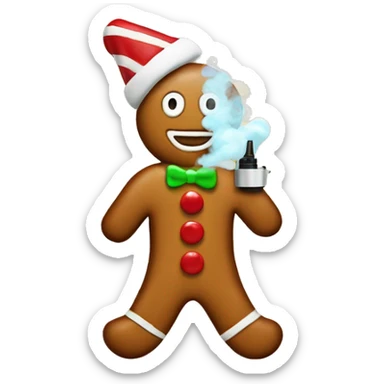 Gingerbread man with vape sticker