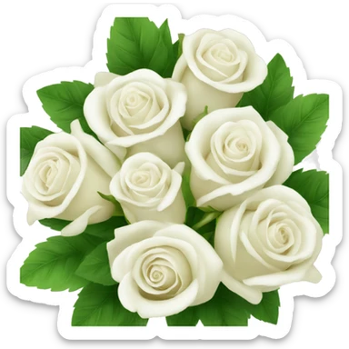 bouquet of white roses sticker