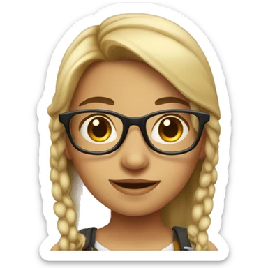 Pretty girl nerd sticker