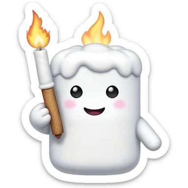 marshmallow OG character smoking weed sticker