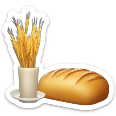Bread, wheat and candle on a table sticker