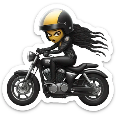 Motorbike skull woman  sticker