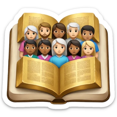 bible with people of different races and genders around it demonstrating equality sticker
