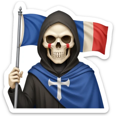 Faucheuse tenant un drapeau français  sticker