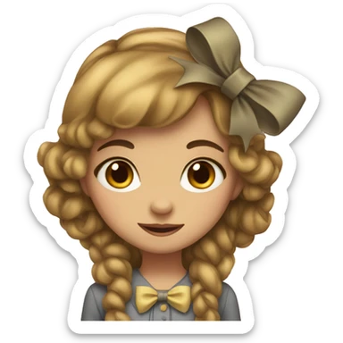 Girl with a bow sticker