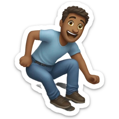 A man sliding down sticker