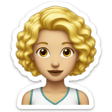 femme aux cheveux blond sans boucle et au yeux jaune sticker